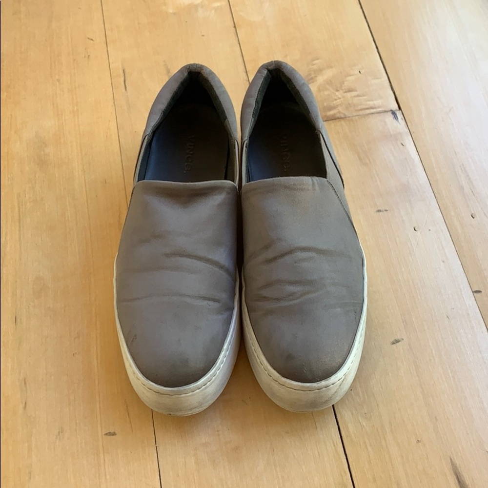 Vince Satin Platform Slides